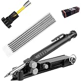 MYLEUS Multi-function Scribing Tool - Upgraded Construction Pencil for DIY Woodworking, Aluminum Alloy Scribe Tool with Deep Hole Pencil, Scriber Line Maker Measuring Tool