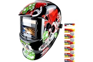 JustHot Welding Helmet Auto Darkening Welding Hood Solar Powered True Color Welding Mask 4/9-13 Adjustable Shade for Tig Mig Arc Weld Plasma Cut Grinding (JH-HD43)