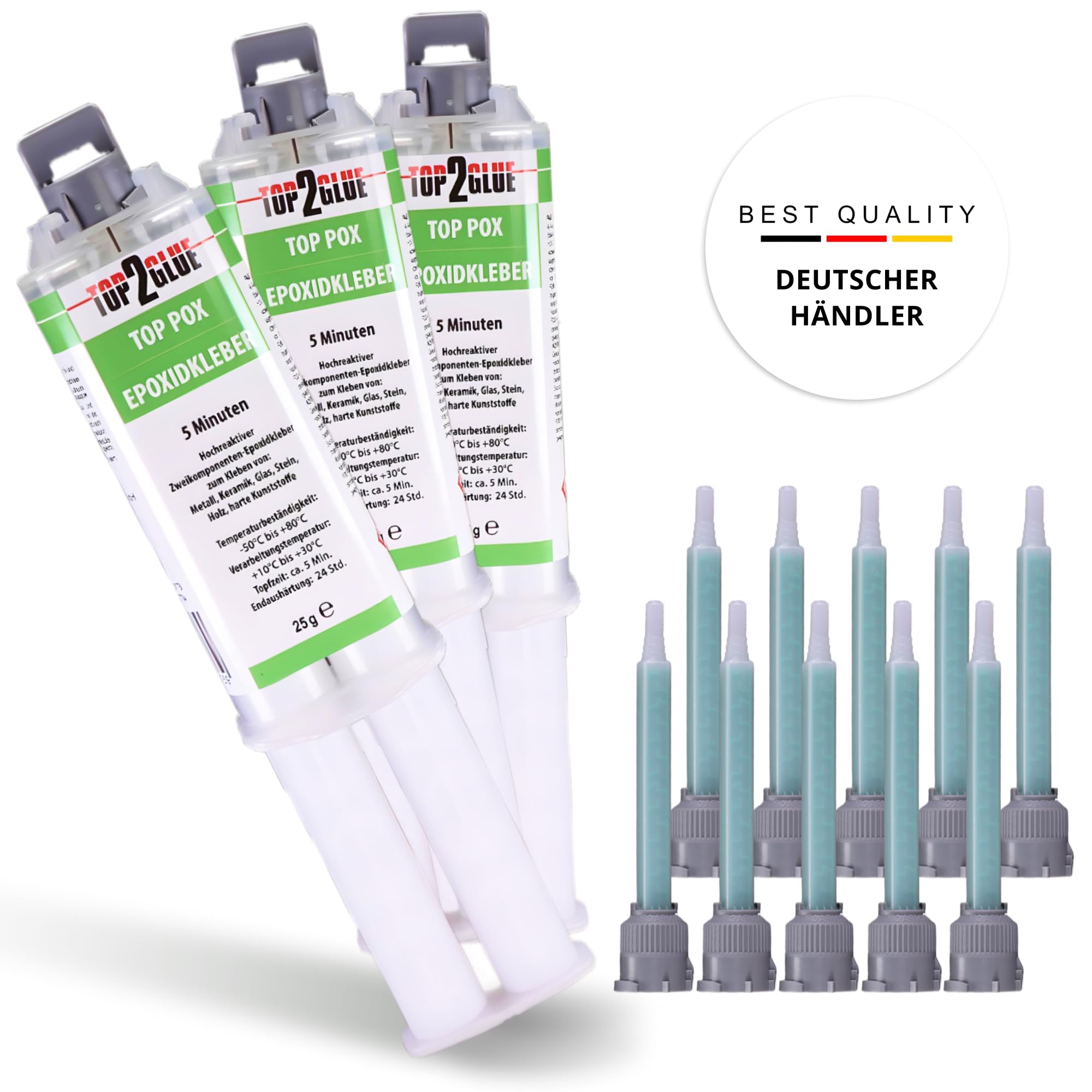 2 Komponenten Kleber extra stark 75g + 10 Düsen - 2K Epoxy Kleber - Epoxidharz mit Härter transparent - Epoxidharz - Alleskleber Kunststoff,Metall, Glas, Stein, Beton, Holz 8