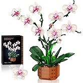 Orchid Building Blocks Set with LED Light – DIY Artificial Flower Kit for Home Decoration, for Adults and Kids 6-14,Ideal for