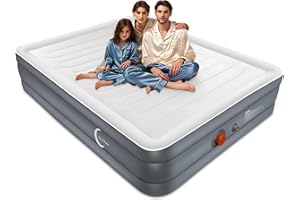 LunaDream Eclipse Series Queen Air Mattress with USB Rechargeable Built-in Pump, Wireless Inflatable Airbed, Durable Leakproof Design, Portable for Home & Camping