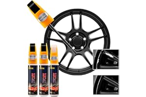Quick & Easy Matte Black Rim Scratch Repair Pen for Car Wheels Universal Touch Up Paint to Fix Scratches, Curb Rashes & Surfa