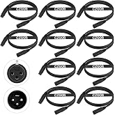 Czgor DMX Cable 6.5 ft, 10 Pack Flexible 3 Pin XLR Male Female Cables Wire | for 3-Pin Stage Lighting Signal XLR Connection Stage Lights Wire for Par Light Moving Head Spotlight Input &amp; Output