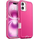 Jelanry Case for iPhone 16 Plus 5G 6.7-inch, Heavy Duty Rugged & Dual-Layer Shockproof Dropproof Protection with Port Anti dust Scratch Back Cover Matte Armor Phone Case for Apple iPhone 16 Plus, Pink