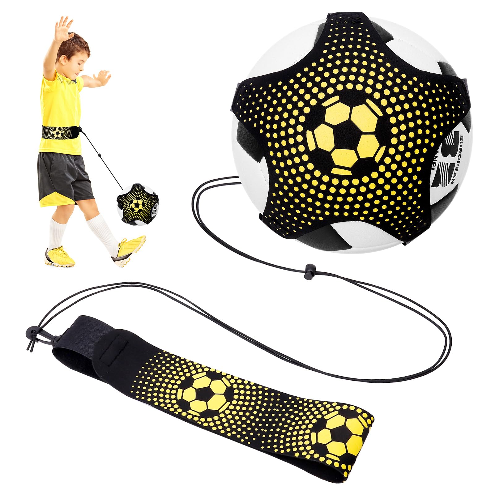 GSrenyu Football Kick Trainer - 5 Claw Training Belt, Soccer Skills Practice Aid for Kids & Adults - Fits Ball Size 3, 4, 5
