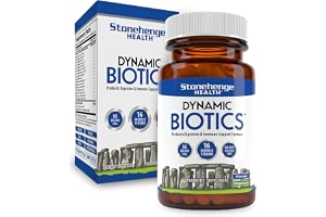 Stonehenge Health Probiotics 55 Billion CFU - 16 Strains, Prebiotic, Synbiotics Dynamic Biotics - Lactobacillus Acidophilus,