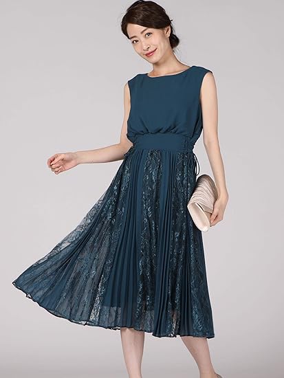 Amazon ケティ Ketty レースプリーツワンピース M グリーン ワンピース チュニック 通販