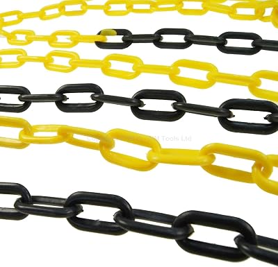 KATSU Plastic Chain Barrier 6m 6mm High Visibility Black Yellow
