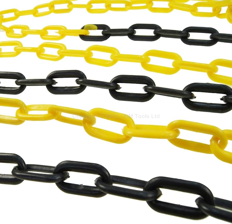 KATSU Plastic Chain Barrier 6m 6mm High Visibility Black Yellow