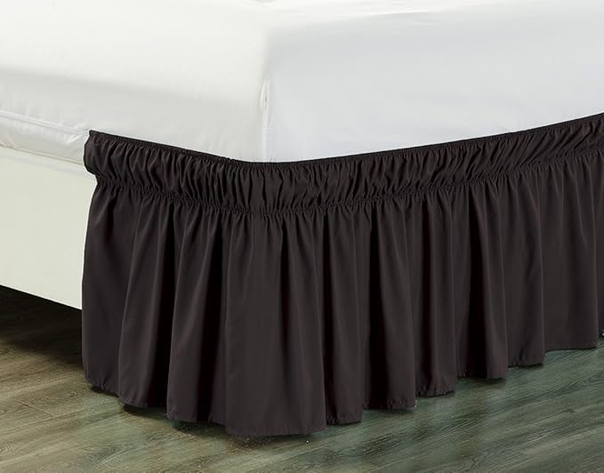 Wrap Around 18" inch Fall Brown Ruffled Elastic Solid Bed