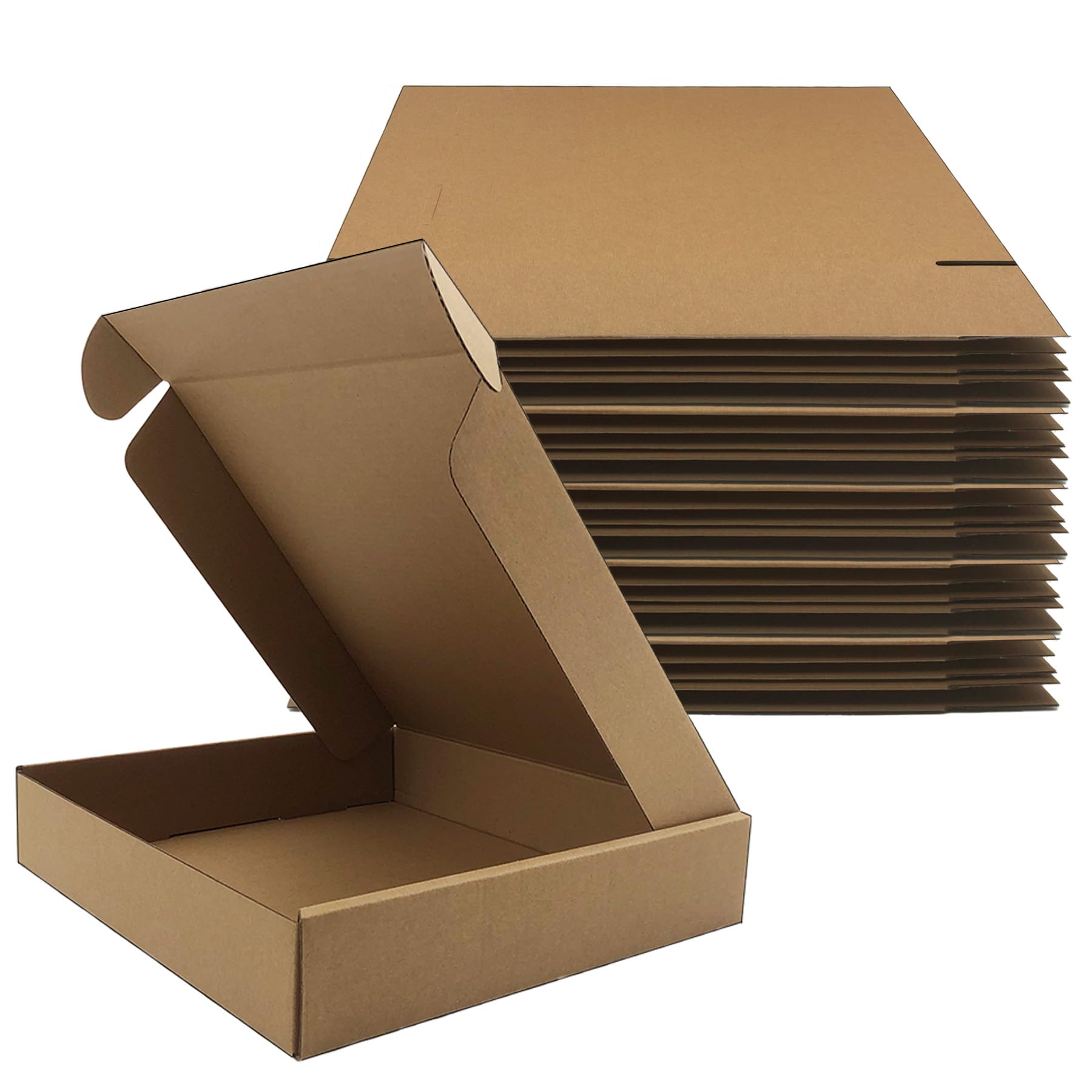 Photo 1 of 11x10x2 Inches Shipping Boxes Set of 25, Brown Corrugated Mailing Cardboard Box Literature Mailer for Packing Small Business Moving and Storage,E-Commerce Packaging (11"×10“×2”)