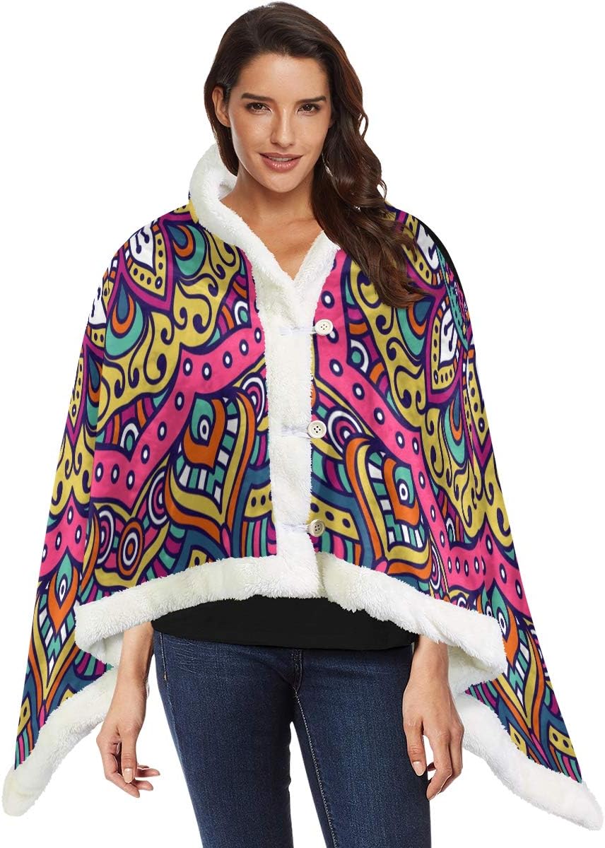Poncho Cape Shawl Wrap Blanket Throw Indian Mandala Psychedelic Accessories Women Men