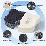 QUTOOL Large Memory Foam Seat Cushion for Office Chair Ergonomic U Shape Thick view 2