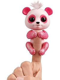 WowWee Fingerlings Glitter Panda-Polly Interactive Collectible Baby Pet, Pink