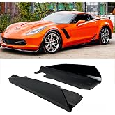 MUNALP Side Skirt Rocker Winglet for Corvette C7 14-19 (Glossy Black) | Pair Extension Rocker Panels Guard Side with Z06 Style for Corvette C7 All Models 2014-2019 ABS Plastic