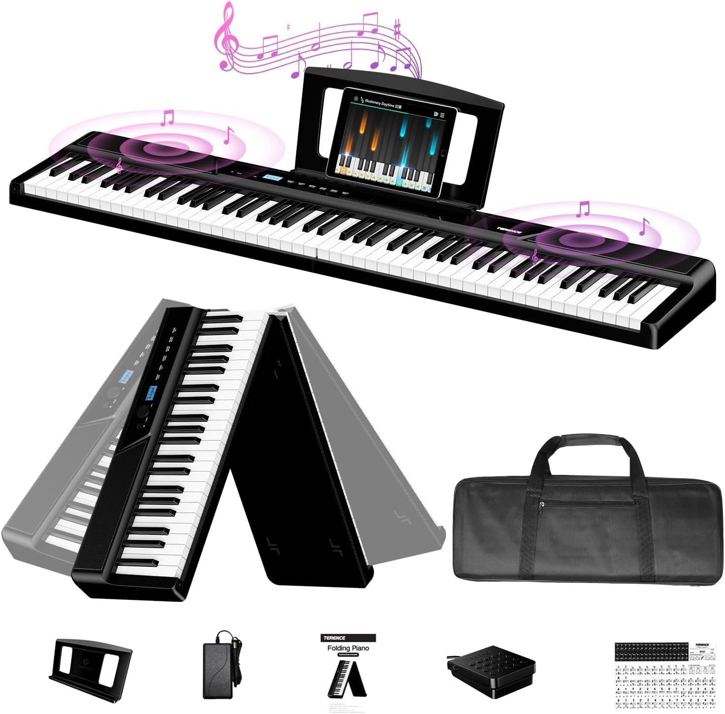 Photo 1 of TERENCE Keyboard Piano 88 Keys V50 Digital Piano Weighted Dynamic Keyboard 30W Speakers Touch-Sensitive Control Panel Inbuilt Video and Audio Recording Feature Headphone and External Speaker Support