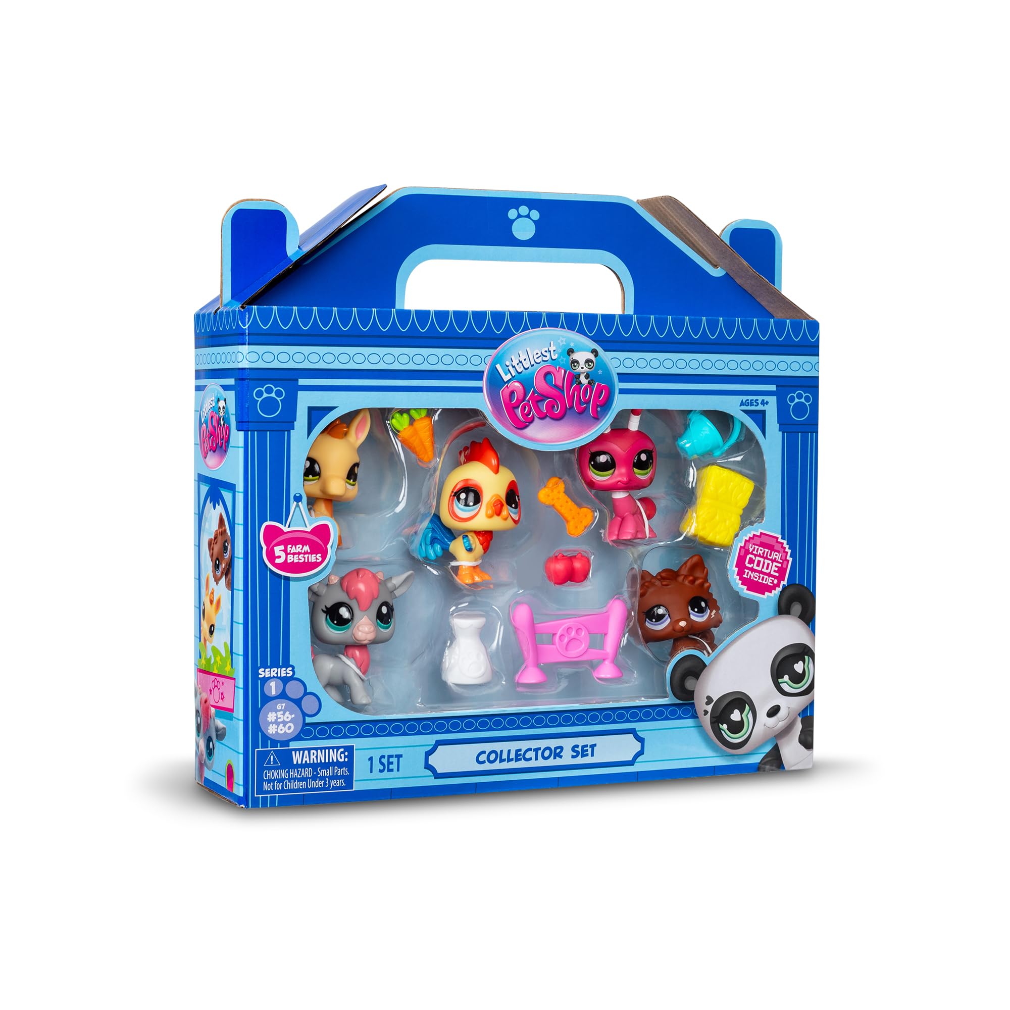 Littlest Pet Shop Farm Besties Collector Set - Gen 7 Bobble Head Pets #56-60, Imagination Toy for Kids 4+