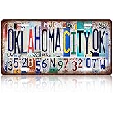 JBYMsign Vintage City Wall Decor Oklahoma City,Ok License Plate Metal Sign Tin Signs Poster