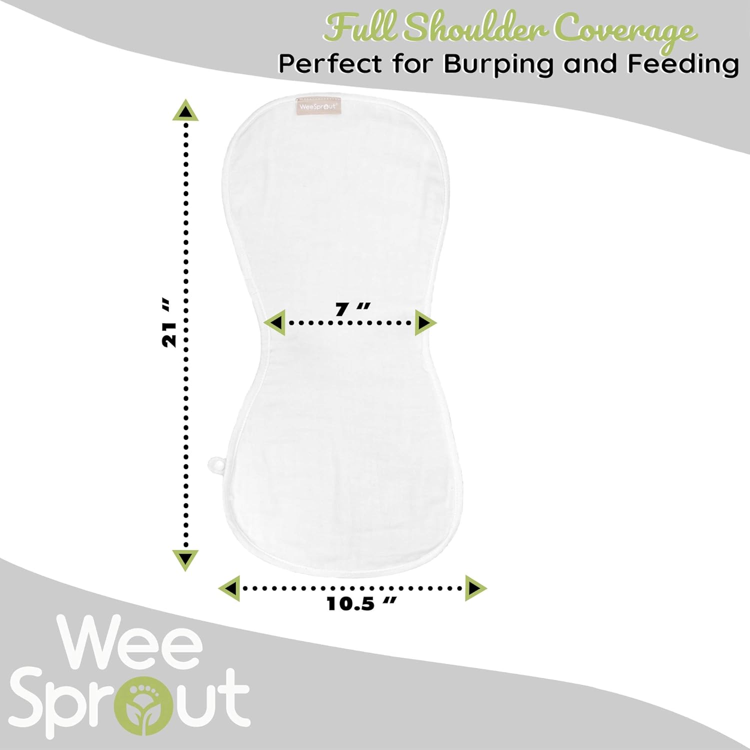 WeeSprout Set of 4 Organic Cotton Burp Cloths - Four Ultra-Absorbent Layers Keep Clothes Dry, Button Transforms Burp Cloth Into Baby Bib, Machine Washable & Dryer Friendly, Unisex for Boys & Girls: Home & Kitchen