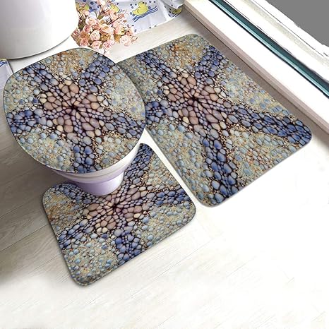 RedBeans rutschfeste Badematte, 3-teiliges Flanell-Badezimmerteppich