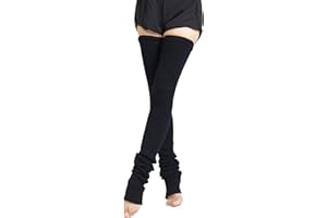 Henwarry 27 or 34 Inch Length Leg Warmers Knit Over the Knee Extra Long Winter Soft Thick Thigh High Footless Socks for Women