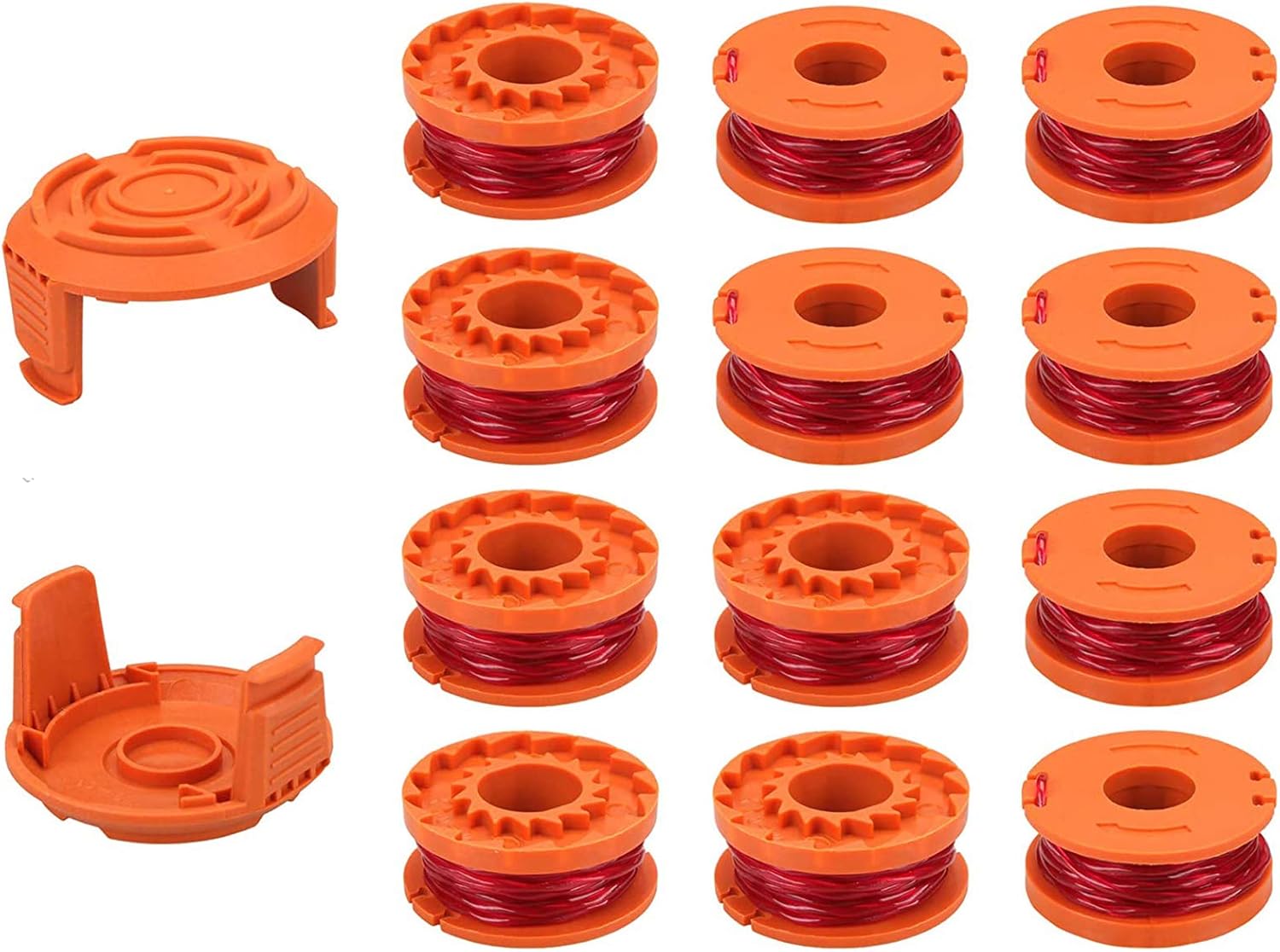 PUTING 14 Packs (12 Packs + 2 Caps) Replacement Spools WA0010 0.065" Grass Trimmer