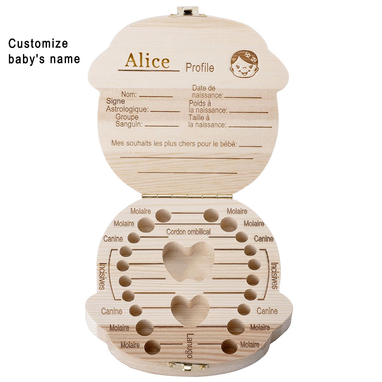 Baby Personalized Custom Yoption Box Teeth Baby Personalized Teeth Boy Customizable English Name Organizer Keepsake Teeth Box Souvenir Deciduous Wooden Save Box Keepsake Boxes Tins Keepsakes Best Service Www Klevering Com