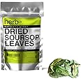 HerbLk, Premium 30+ (15g / 0.5oz) Natural Soursop Dried Leaves Tea, Whole Leaves, Wildcrafted, Graviola, Hoja De Guanabana Loose Leaf Herbal Tea from Sri Lanka