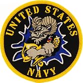 United States Navy USN Ram Embroidered Patch | Iron-On Adhesive