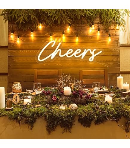 WX&YH Cheers Neon Sign – 10-Level Dimmable LED Cocktail Glass Wall Light For Bars, Pubs, Parties, And Home Decor