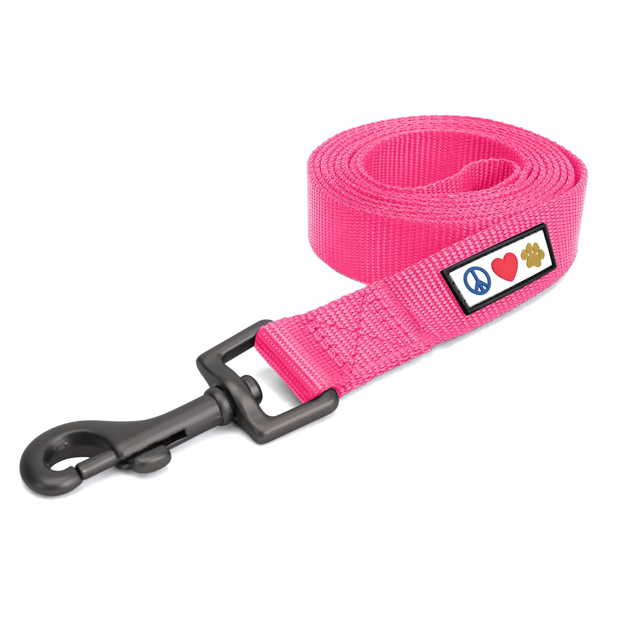 Pawtitas Dog Lead for Large Dogs Comfortable Handle Training Dog Lead 1.8m Long Dog Lead Puppy Lead - Solid Pink Dog Leads for Medium Dogs or Lead for Large Dog