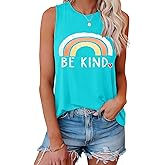 IRISGOD Womens Tank Tops Loose Fit Summer Cute Graphic Sleeveless Shirts Workout Basic Tunic