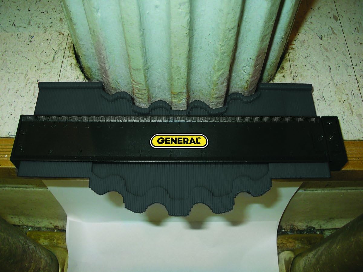 General Tools 833 Plastic Contour Gauge, Profile Gauge, Shape Duplicator, 10-Inch (254mm), Precisely Copy Irregular Shapes For Perfect Fit and Easy Cutting - Profile Gauge - 