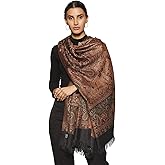 Weavers Villa Women's Pashmina Wool Blend Indian Handicraft Woven Shawls, Scarf, Wraps [Large Size: 40" X 80"]
