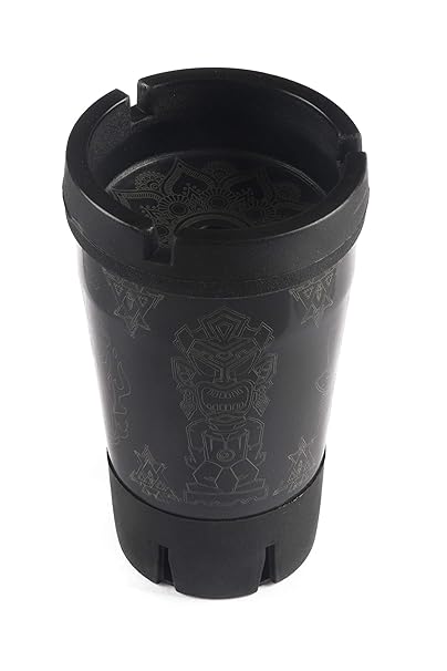 Butt Bucket Ashtray with Fragrance Cartridge (Jet Black) - for Car, Home, Gifting Purpose, Outdoors/Indoors, Designer Ashtray with Mood Lifting Fragrance Cartridge.