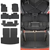 Thinzyou Floor Mats Compatible with 2020-2026 Ford Explorer 6 Seat Trunk Mat Cargo Liner TPE Back Seat Cover Protector 2025 Explorer Accessories (Fit 6 Seat,Trunk Mat with Backrest Mats+Floor Mats)