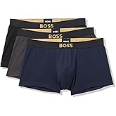 BOSS Men's 3-Pack Shine Logo Trunks