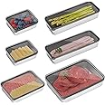 Hushee 6 Pack Bacon Cheese Container for Refrigerator, Stainless Steel Airtight Deli Meat Container, Dishwasher Safe Fridge Storage Fruit Lunch Storage with Lids for Fridge, 4 Sizes
