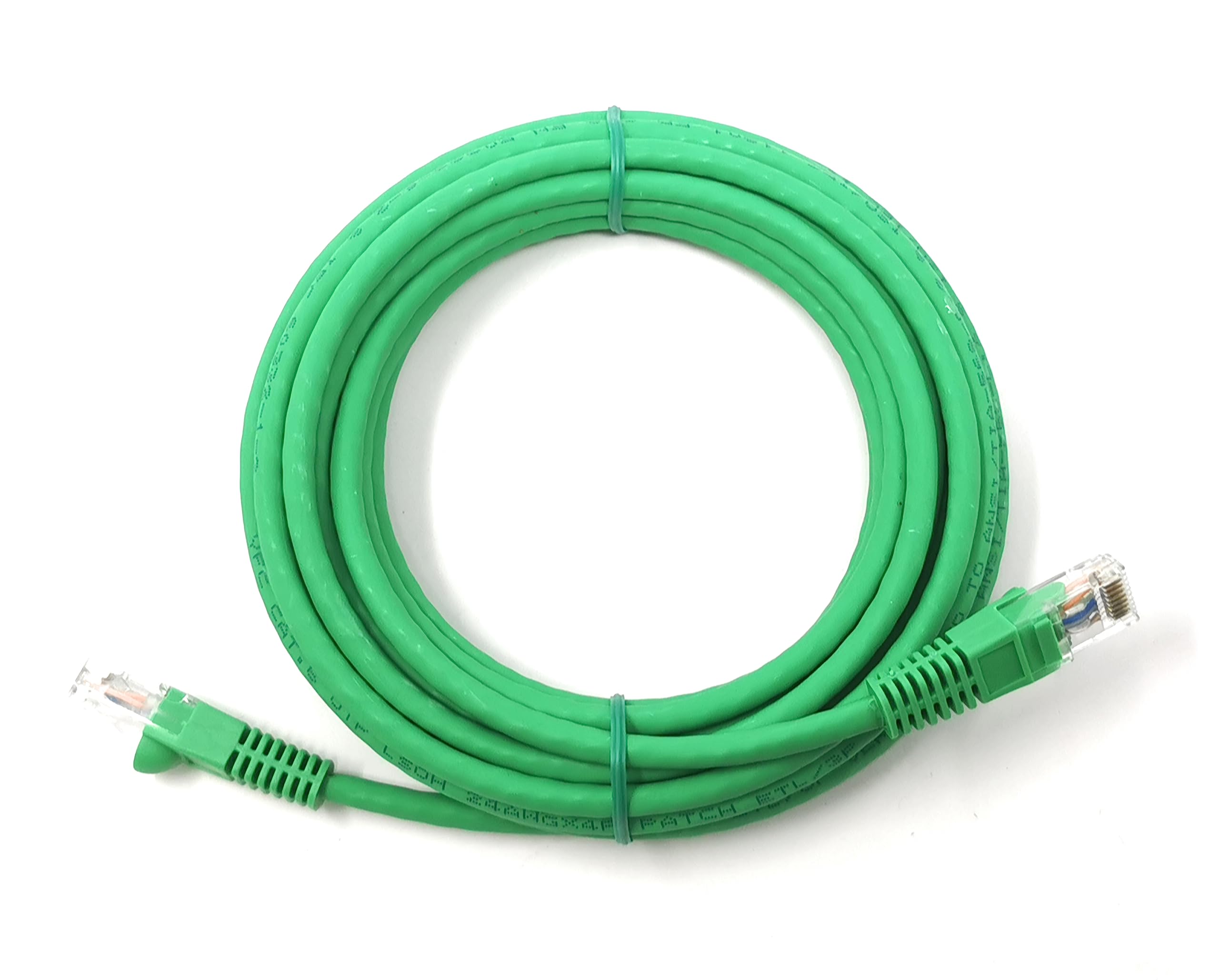 Cat6 RJ45 (UTP) Connector Ethernet Cable, LSZH Snagless Patch 24AWG Bare Copper Cores Lead for Internet, Data Transfer, Router, Modem, CCTV, Smart TV, PC, Laptop (5m, Green)
