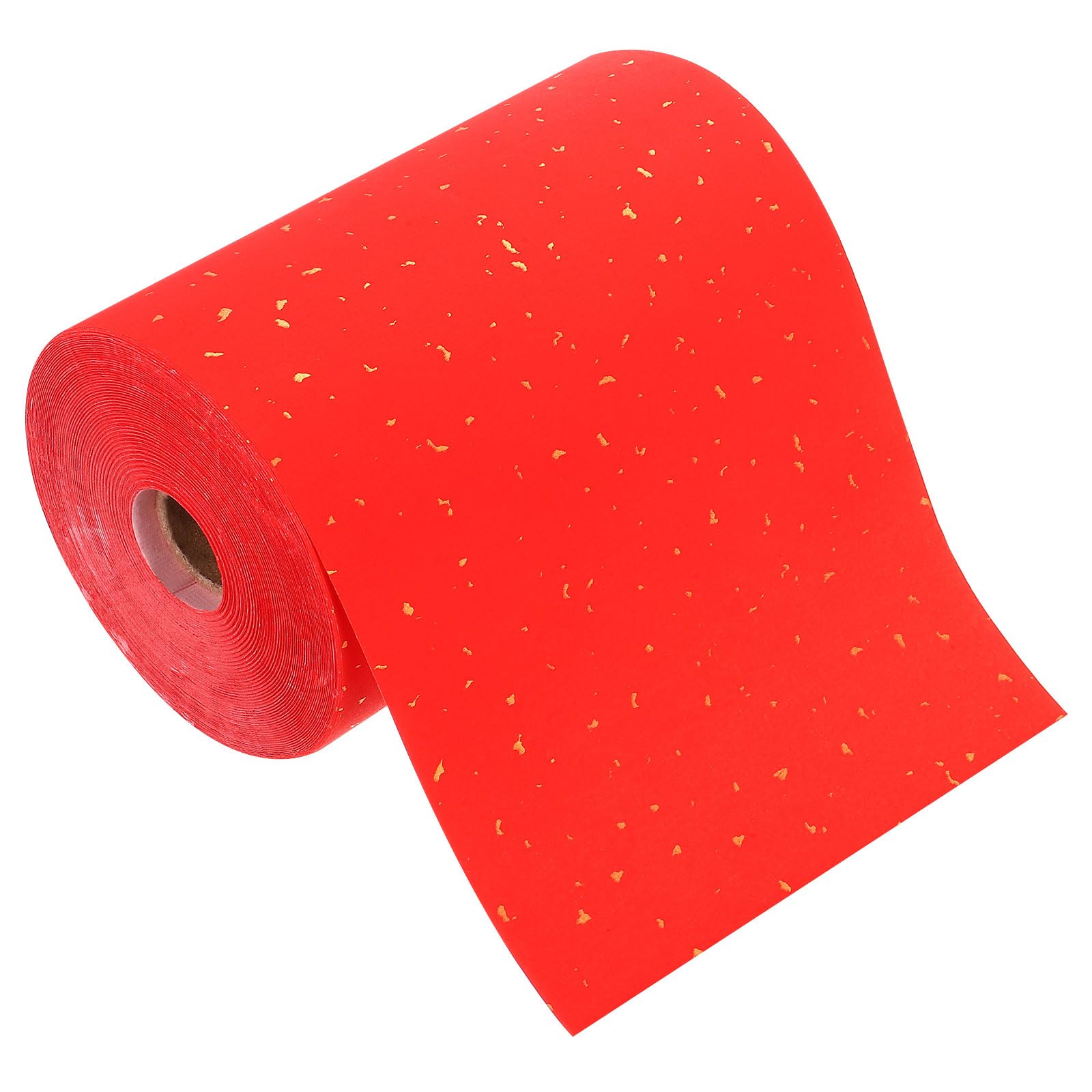 PATIKIL Red Xuan Paper Roll, 328 Ft x 6.69 Inch Chinese Spring Festival Scrolls with Golden Point Chunlian Duilian Rice Paper Couplets for Calligraphy Practice, Half Raw Ripe Xuan, Red