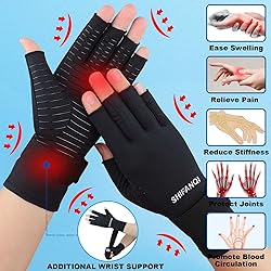 2 Pairs Copper Arthritis Compression Gloves Women