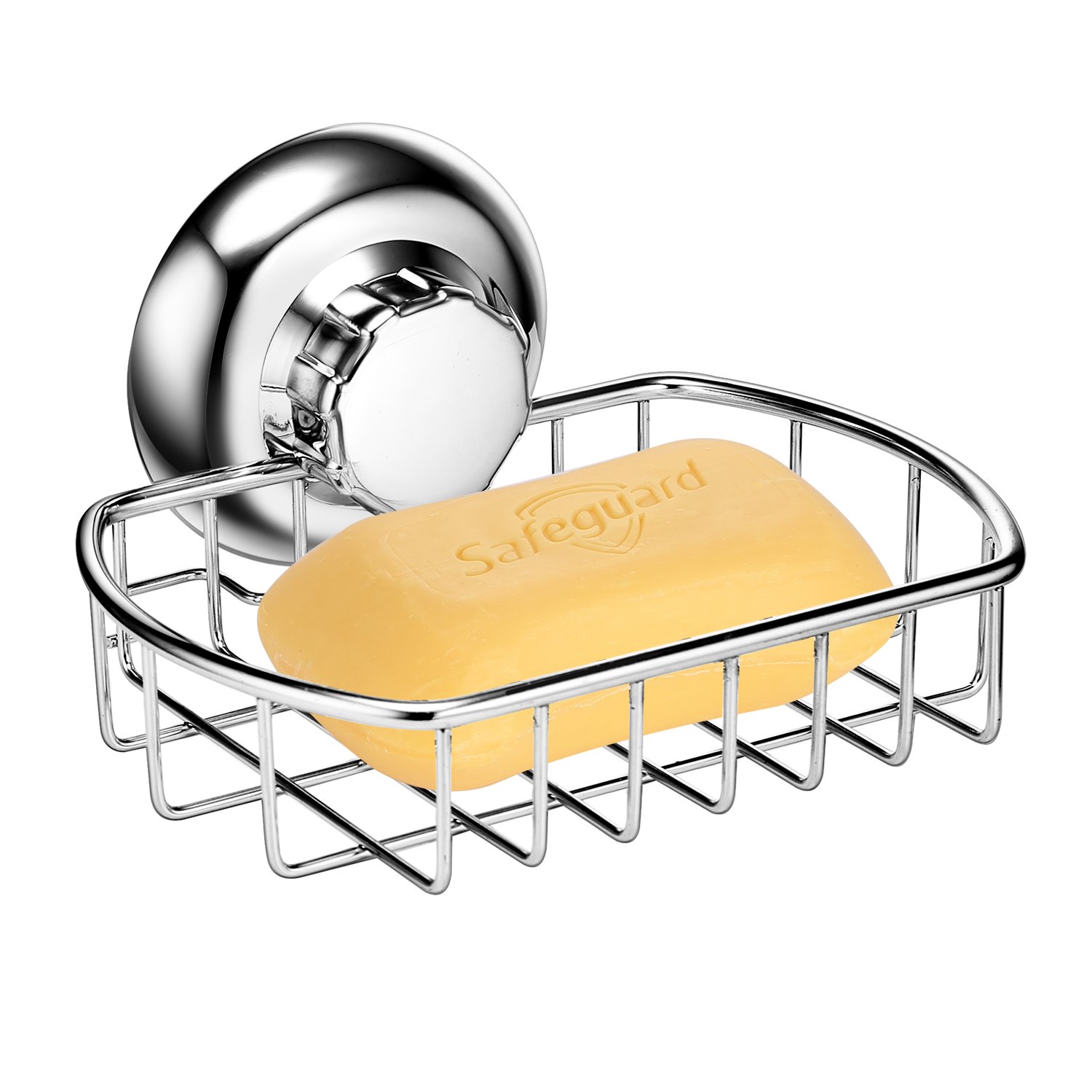 MaxHold No-Drilling/Suction Cup Soap Basket - Vaccum System - Stainless Steel Never Rust - for Bathroom & Kitchen