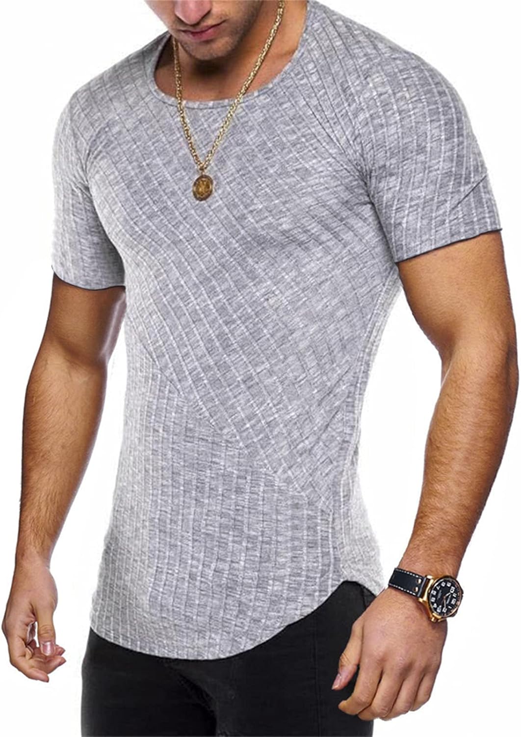 Men's VNeck Sports TShirt,Running Top Short Sleeve Shirt