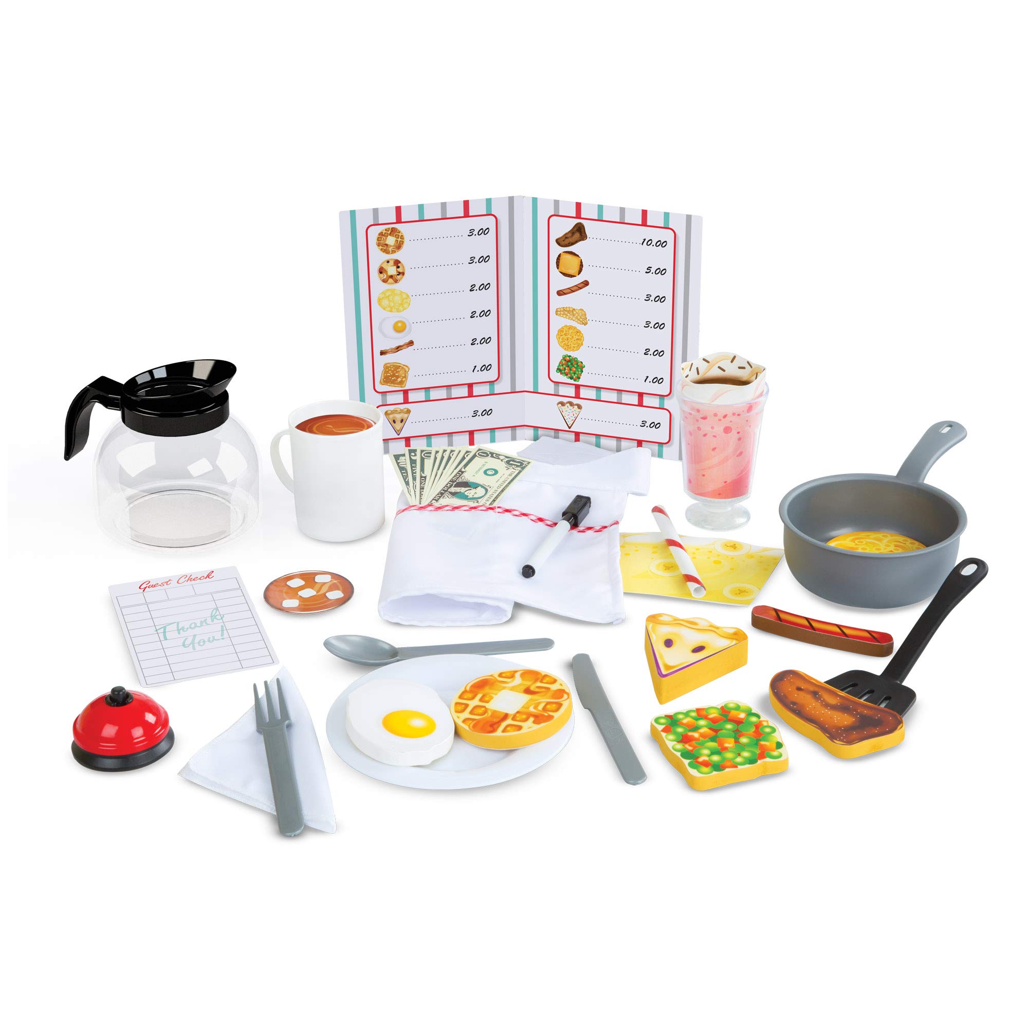 Melissa & Doug Star Diner Restaurant Play Set | Pretend Play | Play Set | 3+ | Gift for Boy or Girl, 8.89 x 27.178 x 34.036 centimeters