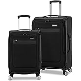 Samsonite Ascella 3.0 Softside Expandable Luggage with Spinners, Black, 2PC SET (Carry-on/Medium)