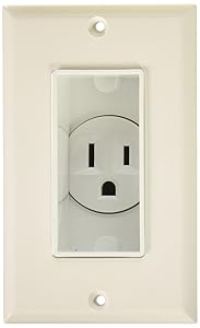 MIDLITE 4641-W Single Gang Décor Recessed Receptacle