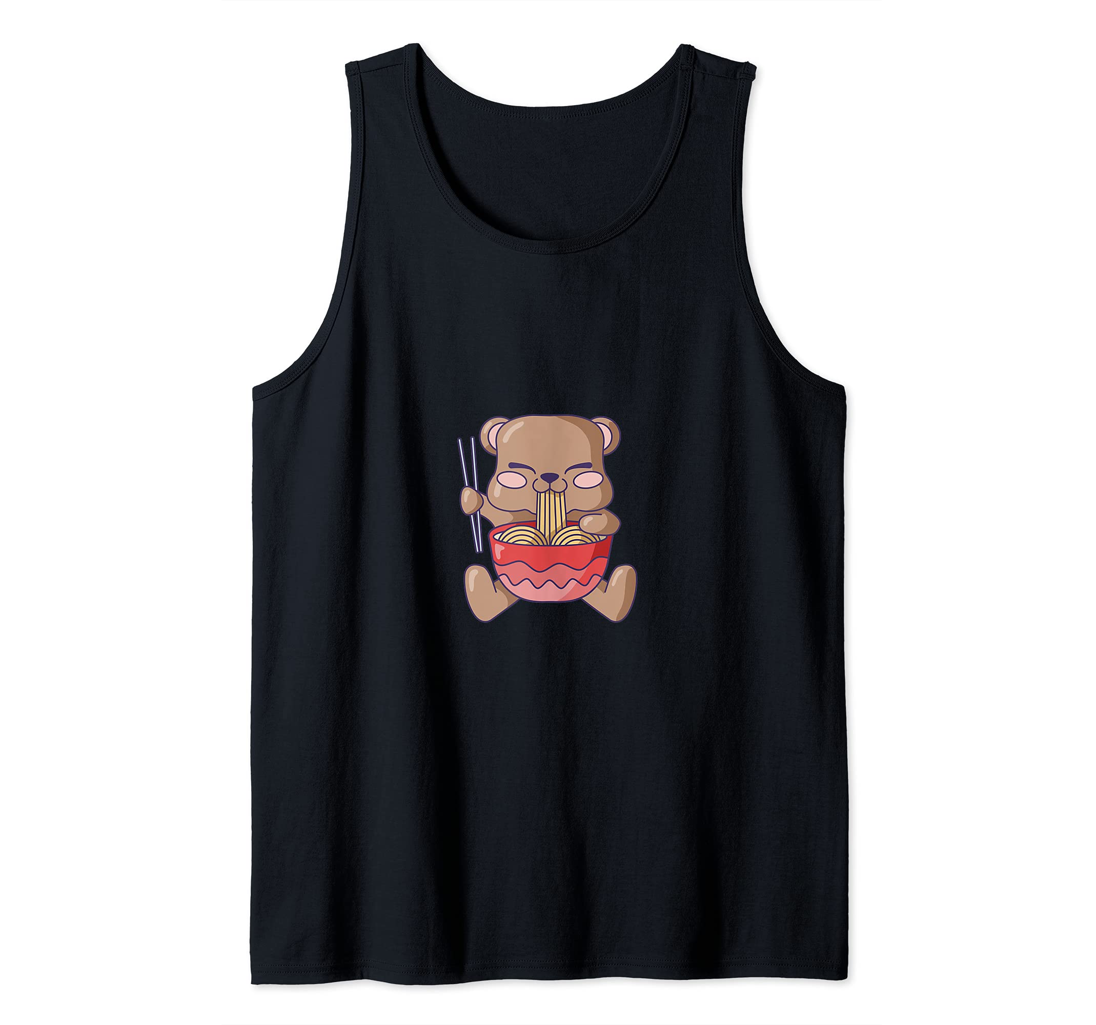 Cute Bear with Ramen - Kawaii Designs Tank Top