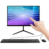 LKOWSTS All-in-One Desktop Computer PC, 19" Touchscreen FHD Display Monitor, Pentium G5400 Processor, 8GB RAM, 256GB SSD, Dual-Band Wi-Fi, Bluetooth, 4 USB,VGA for Office Gaming Home Study