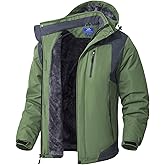 SPOSULEI Mens Skiing Jackets with Hoode Snowboarding Waterproof Fleece Liner Coats Windproof Winter Raincoat Multi Pockets