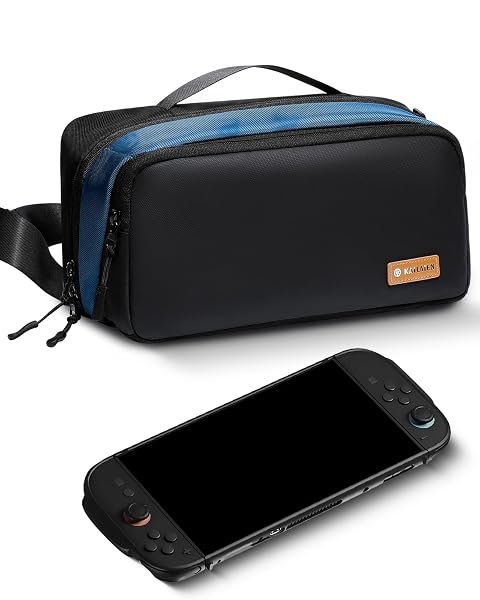 KAILAIEN SLING CROSSBODY BAG FOR NINTENDO SWITCH 2 / SWITCH OLED, STEAM DECK, PLAYSTATION PORTAL, ASUS ROG ALLY, WITH 3 POCKETS, TRAVEL BAG FOR GAME CONSOLES AND ACCESSORIES